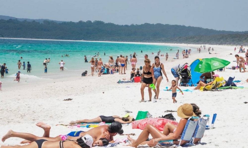 Sunbathe Hyams Beach