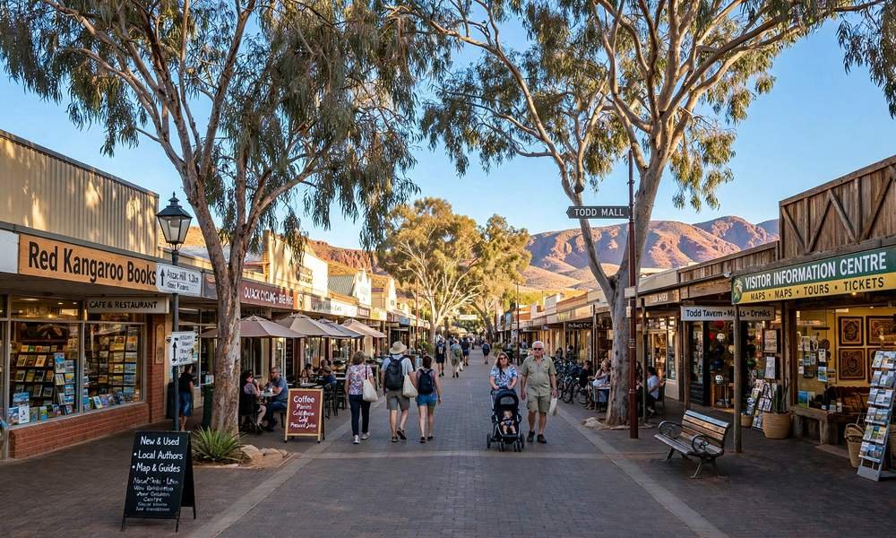 Todd Mall, the main shopping street in Alice Springs town centre.