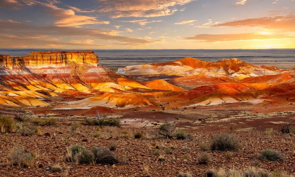 Kanku-Breakaways Conservation Park at sunset near Coober Pedy, South Australia