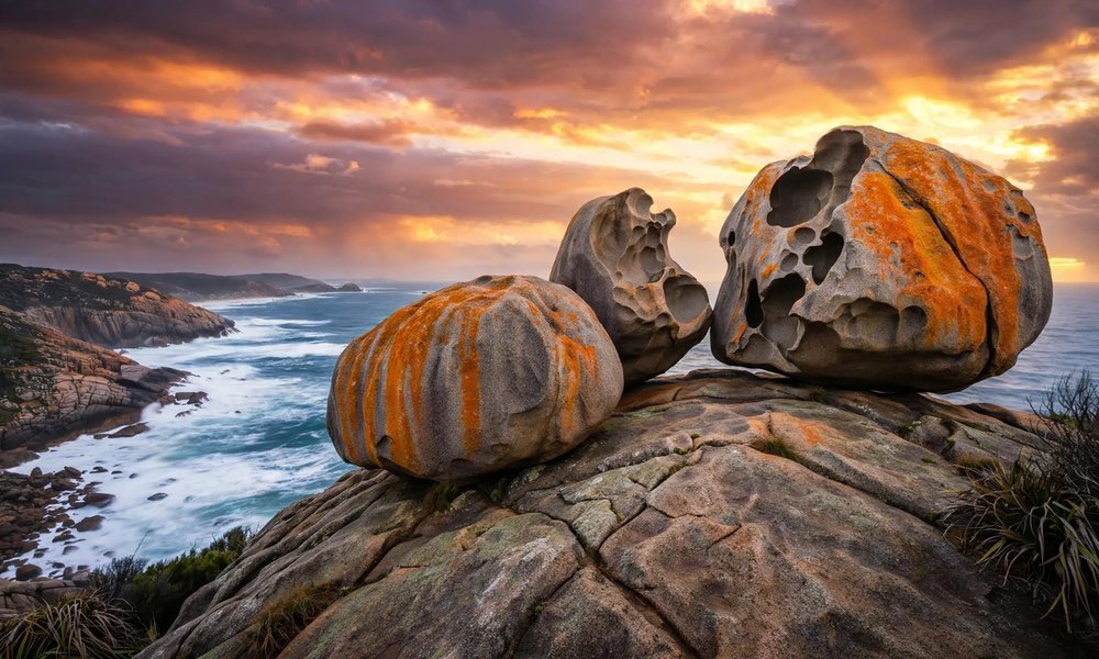 Remarkable Rocks granite boulders at sunset, Kangaroo Island