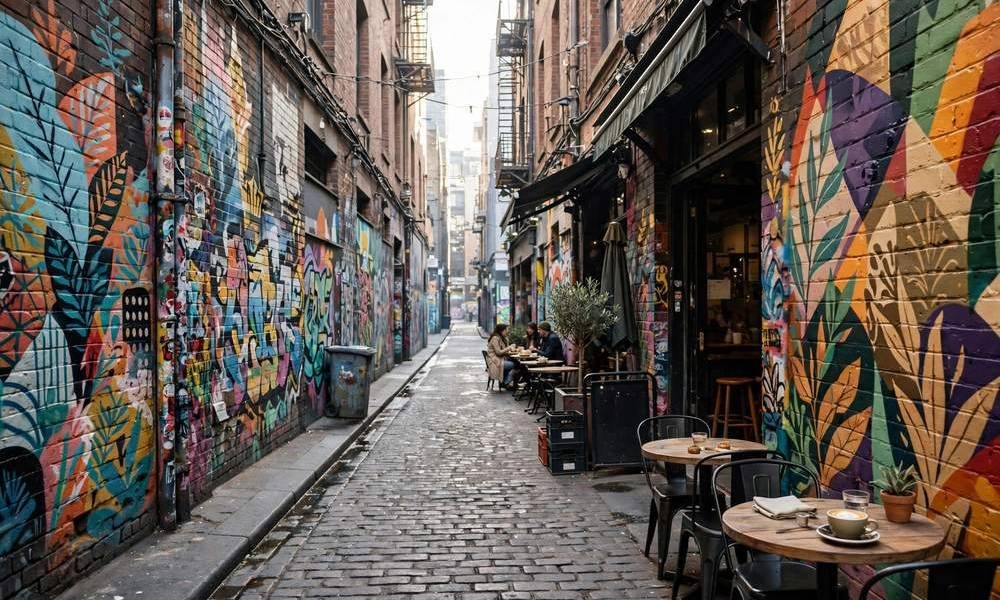 Colourful street art in Hosier Lane Melbourne