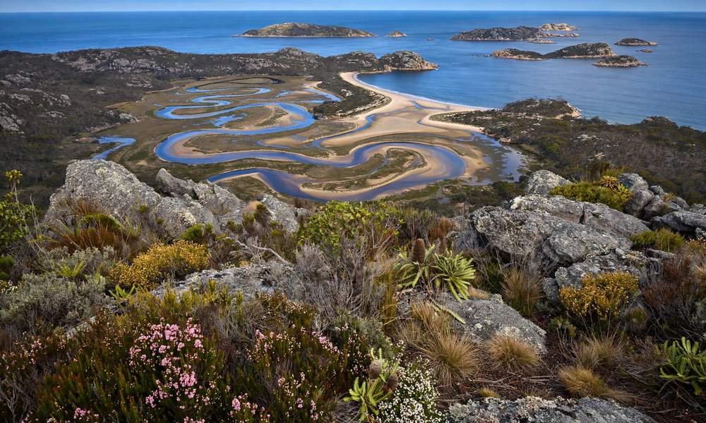 View from Mount Oberon over Tidal River and the coast
